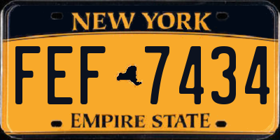 NY license plate FEF7434