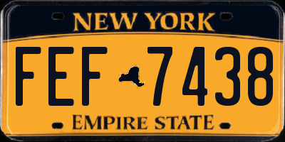 NY license plate FEF7438