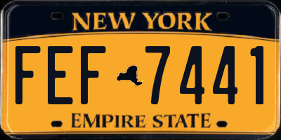 NY license plate FEF7441