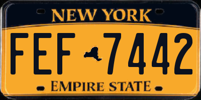 NY license plate FEF7442