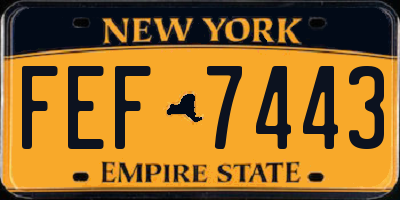 NY license plate FEF7443