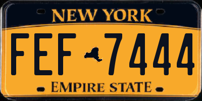 NY license plate FEF7444