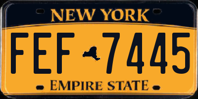 NY license plate FEF7445