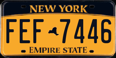 NY license plate FEF7446