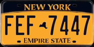NY license plate FEF7447