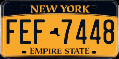 NY license plate FEF7448