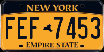 NY license plate FEF7453