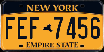 NY license plate FEF7456