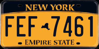 NY license plate FEF7461