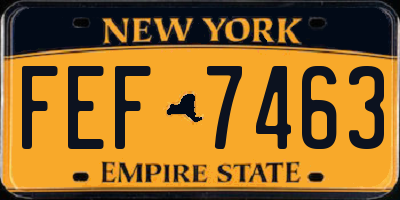 NY license plate FEF7463