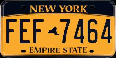 NY license plate FEF7464