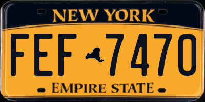 NY license plate FEF7470