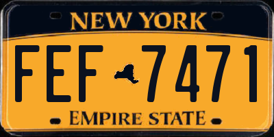 NY license plate FEF7471