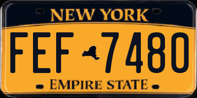 NY license plate FEF7480