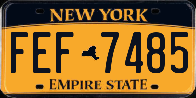 NY license plate FEF7485