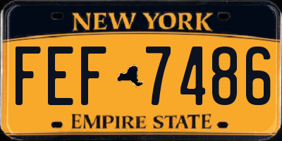 NY license plate FEF7486