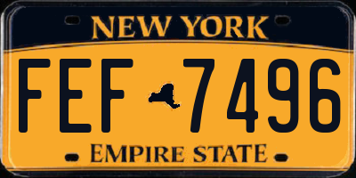 NY license plate FEF7496