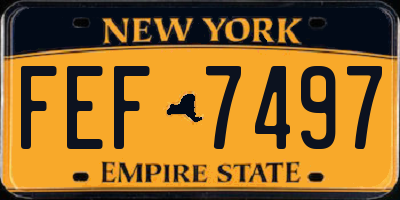 NY license plate FEF7497