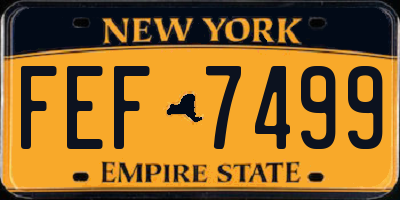NY license plate FEF7499
