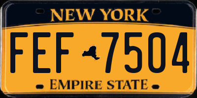 NY license plate FEF7504
