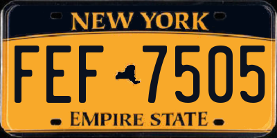 NY license plate FEF7505