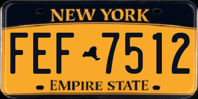 NY license plate FEF7512