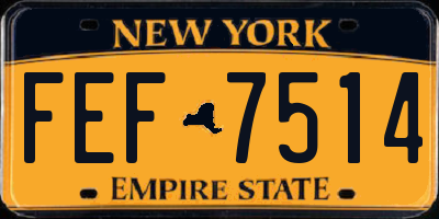 NY license plate FEF7514