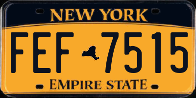 NY license plate FEF7515