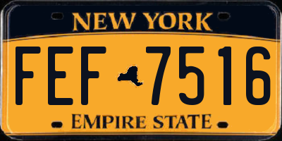 NY license plate FEF7516