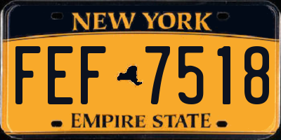 NY license plate FEF7518