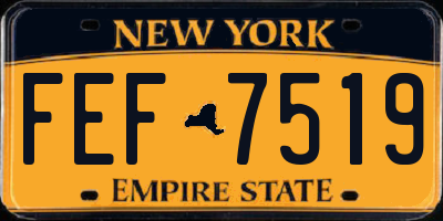 NY license plate FEF7519