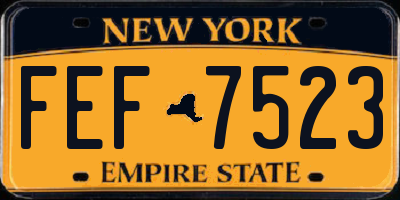 NY license plate FEF7523