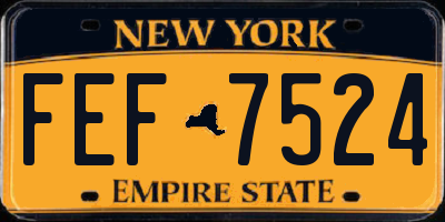 NY license plate FEF7524