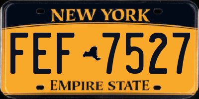 NY license plate FEF7527