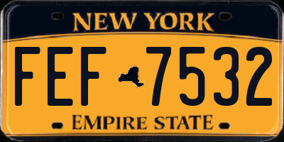 NY license plate FEF7532