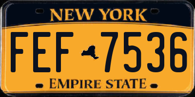 NY license plate FEF7536