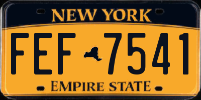 NY license plate FEF7541