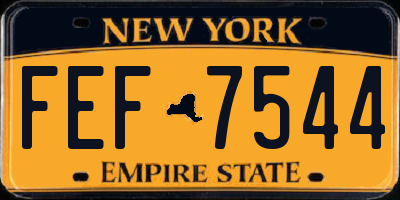 NY license plate FEF7544