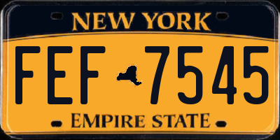 NY license plate FEF7545