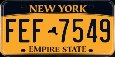 NY license plate FEF7549