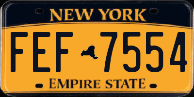 NY license plate FEF7554