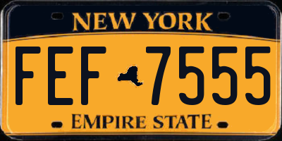 NY license plate FEF7555