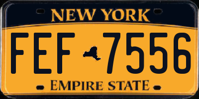 NY license plate FEF7556