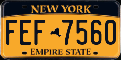 NY license plate FEF7560
