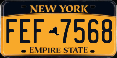 NY license plate FEF7568