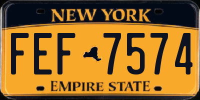 NY license plate FEF7574