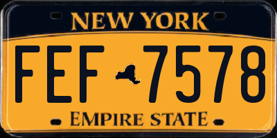 NY license plate FEF7578