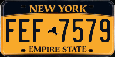 NY license plate FEF7579