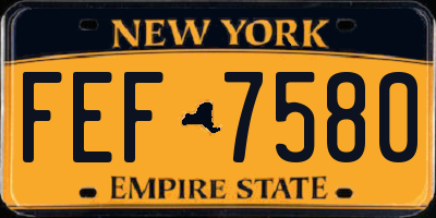 NY license plate FEF7580
