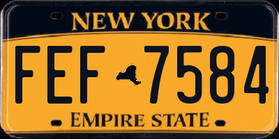 NY license plate FEF7584